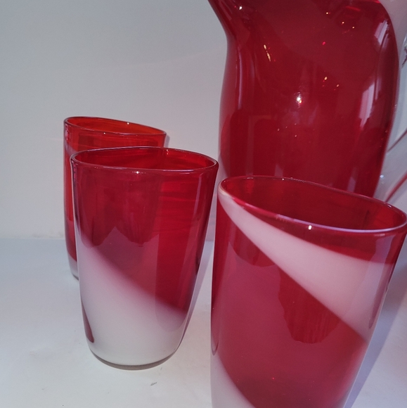 Vintage Fukuoka Japan  Multi-Glass Co. Pitcher and 6 glasses - Picture 4 of 14